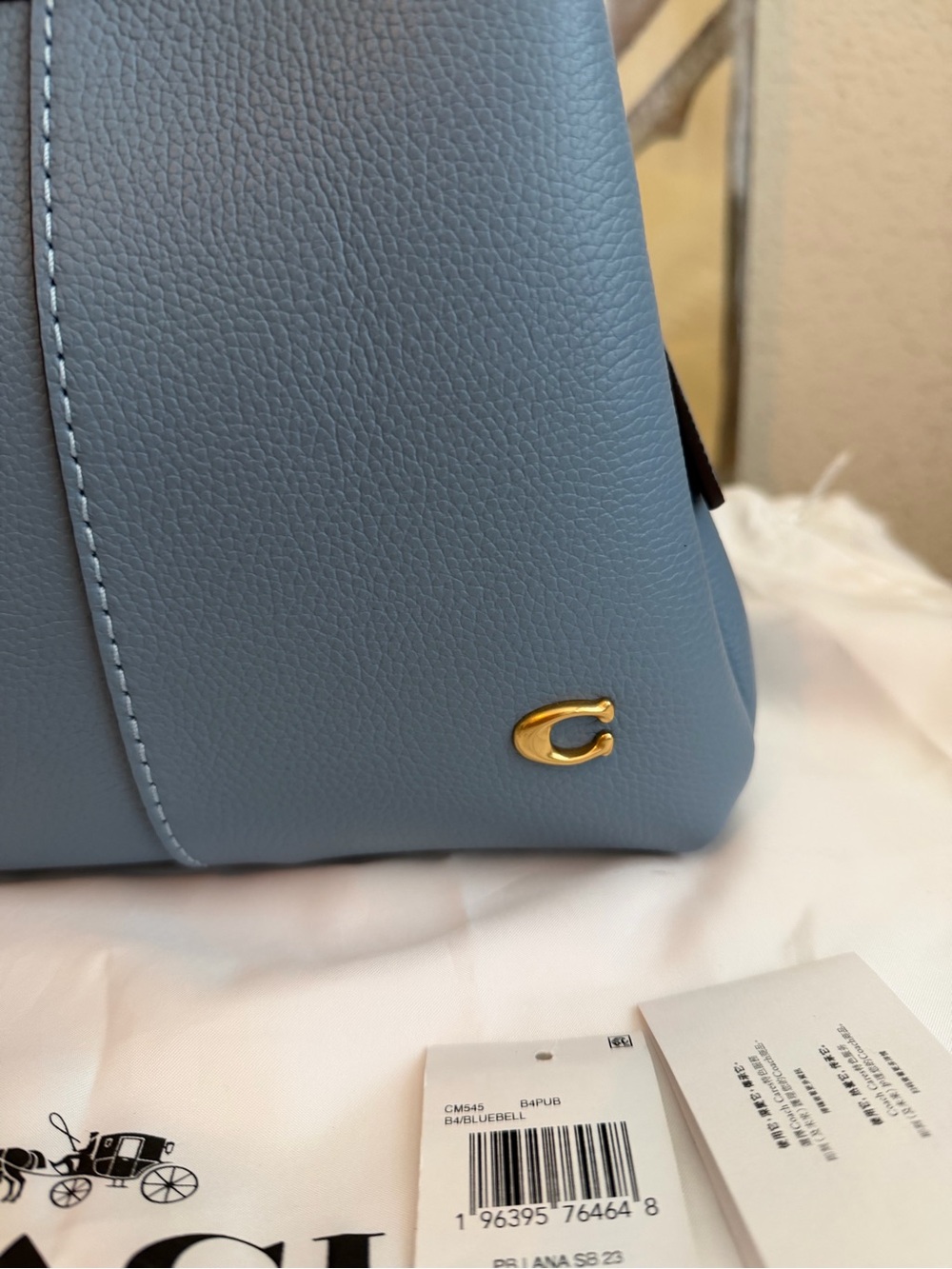 Coach Bluebell Lana 23 Pebbled Leather Satchel & Coach Blue heart Charm lot EUC - Picture 4 of 14
